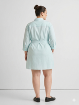 Reistor Short Tie Waist Dress in Summer Blue - plus size dress, product view