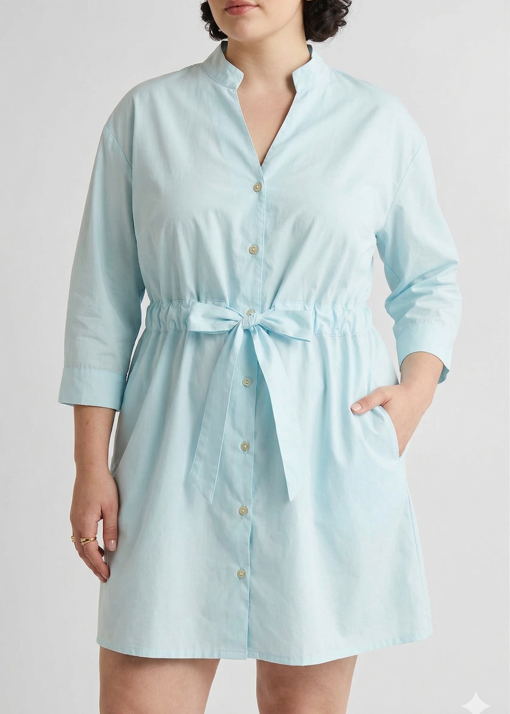 Short Tie Waist Dress | Summer Blue