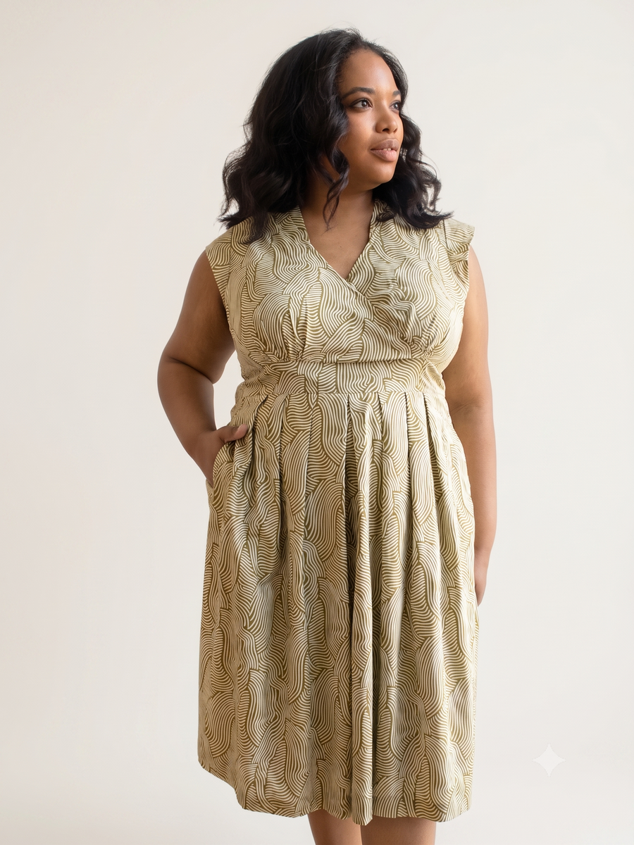 Mata Traders Lucille Dress - Waves Green - Size Inclusive Fashion | Front View