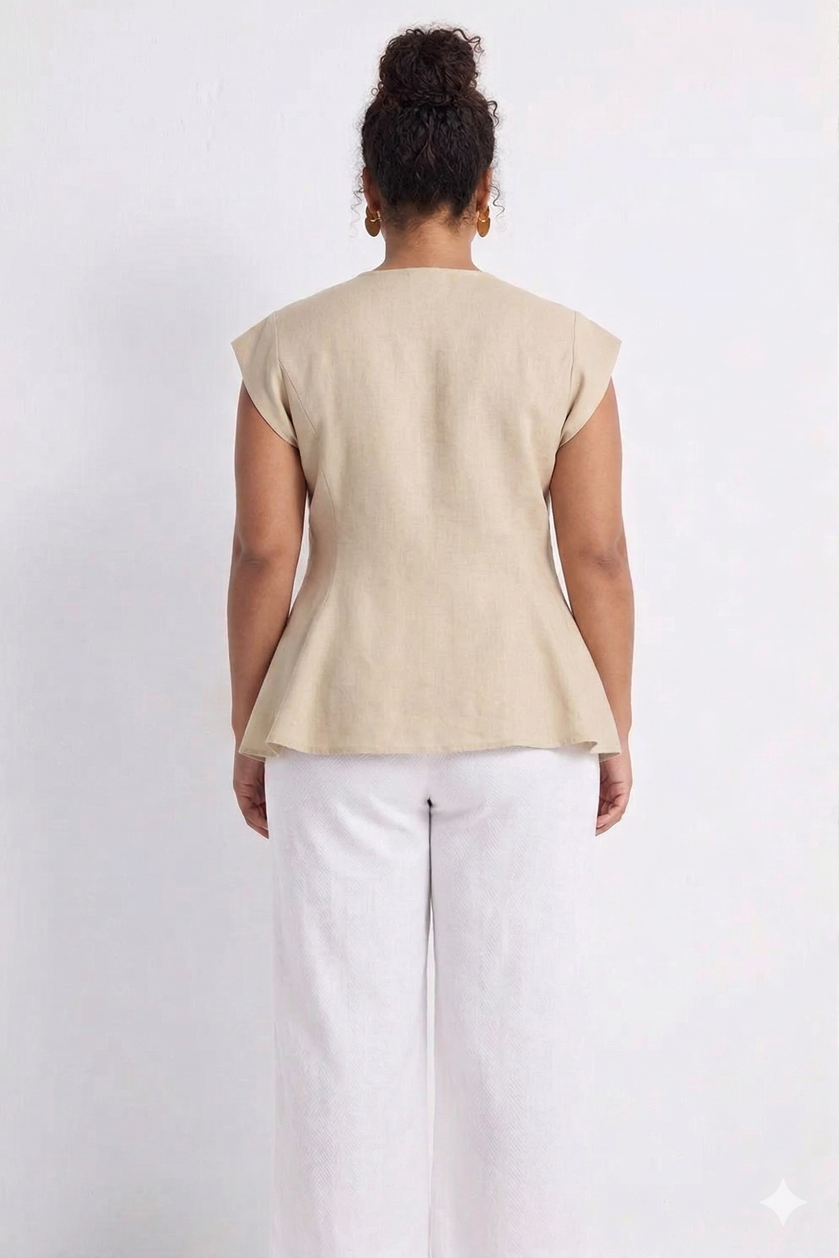 Reistor Power Moves Short Sleeve Top in Neutral Beige - plus size top, product view