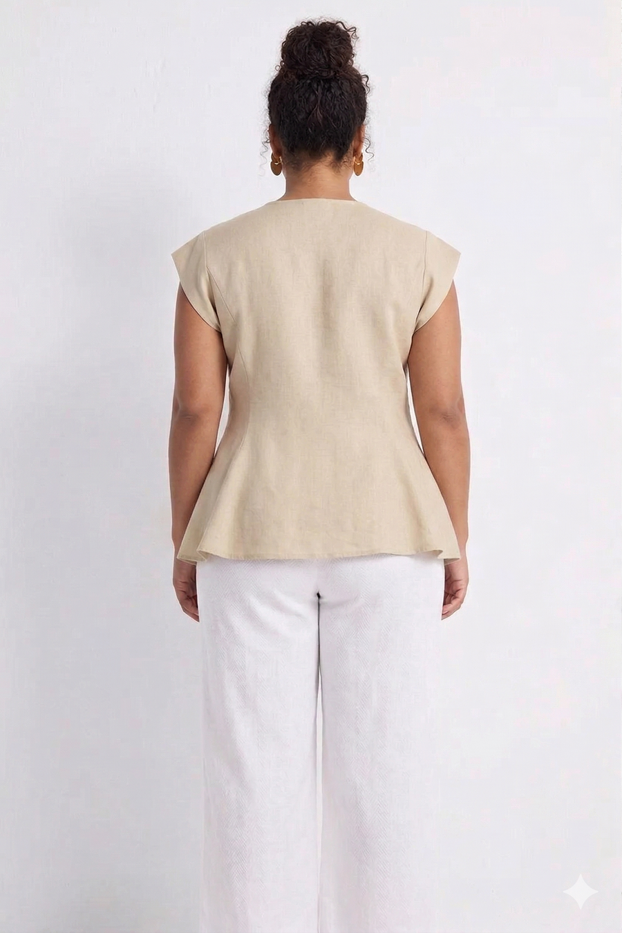 Reistor Power Moves Short Sleeve Top in Neutral Beige - plus size top, product view