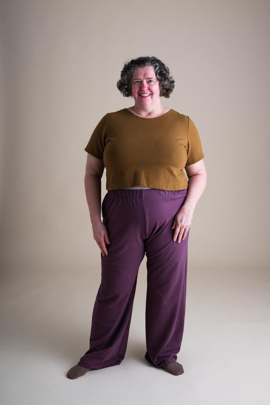Conscious Clothing Greta Pant in Plum - plus size pant, product view