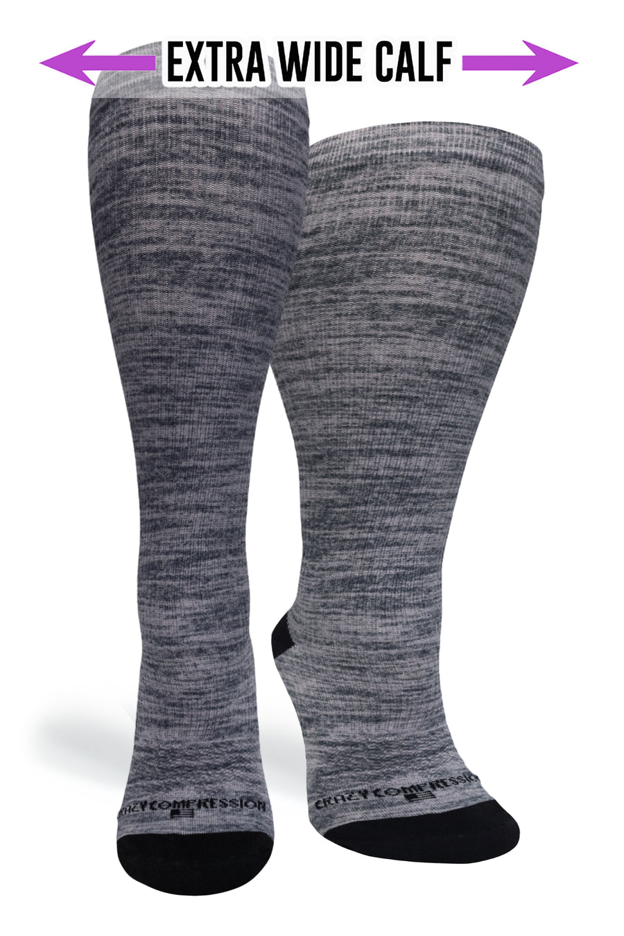 Crazy Compression Grey Heather - (Standard & Extra Wide) - handcrafted accessory