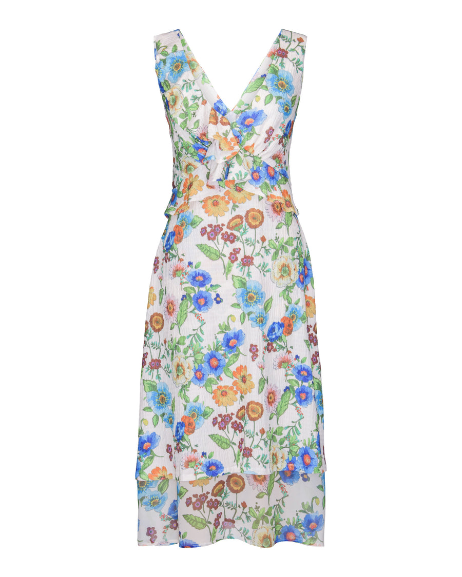 Antique Floral Ruffle Dress