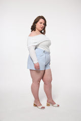 Hilary MacMillan Geometric Knit Cowl Neck Top - size-inclusive women's clothing