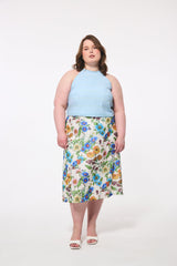 Hilary MacMillan Antique Floral Midi Skirt in Antique Floral - size-inclusive women's clothing