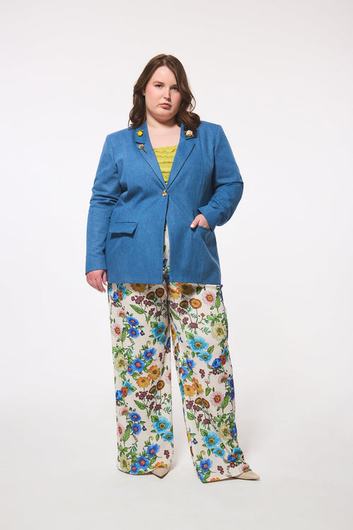 Hilary MacMillan Antique Floral Wide Leg Pants in Antique Floral - size-inclusive women's clothing