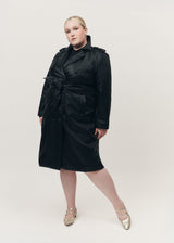 Hilary MacMillan The Dylan Trench Coat in Black - size-inclusive women's clothing