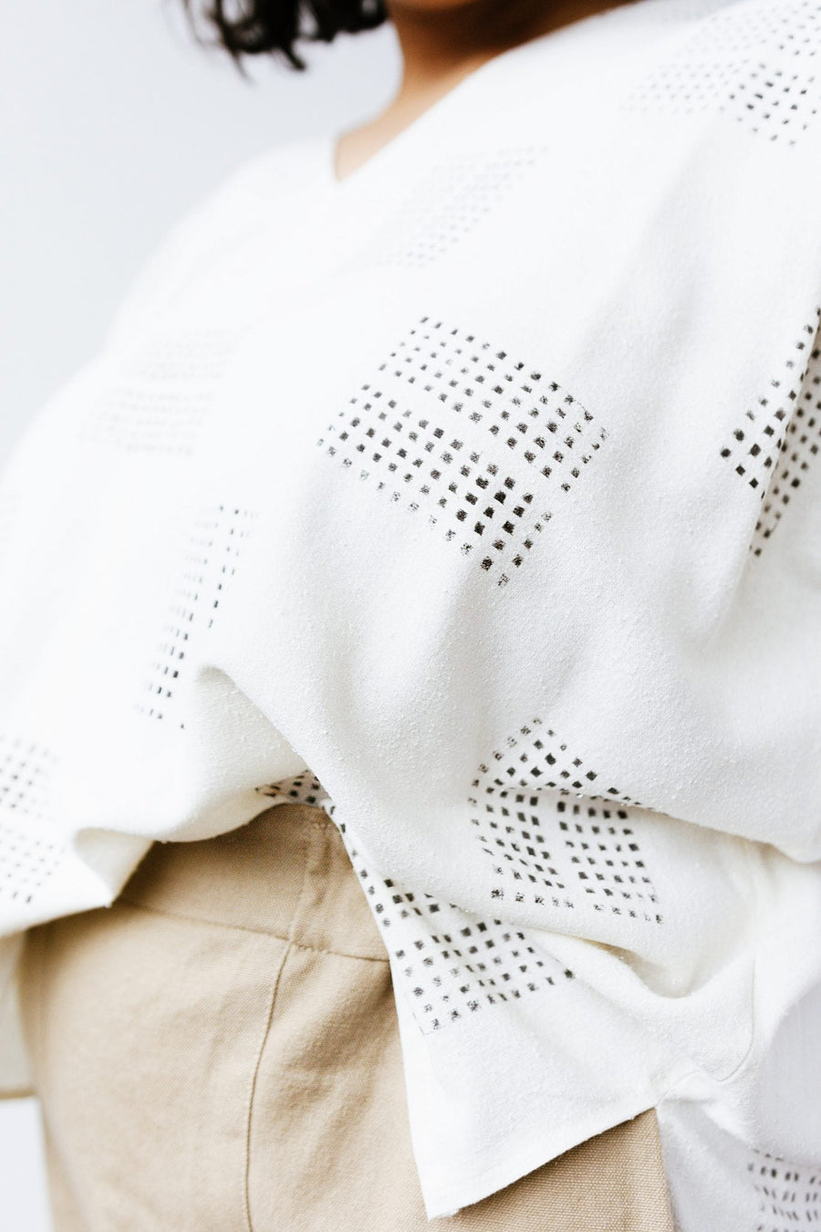 Pamut Apparel USA Hanna Top in Block Printed Silk - plus size top, product view