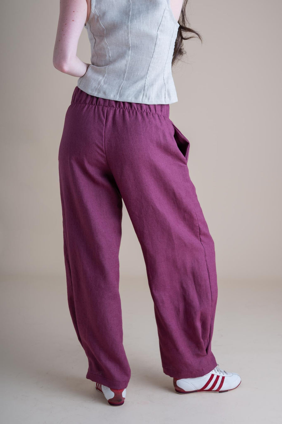 Conscious Clothing Crescent Moon Pants in Orchid - plus size pant, product view