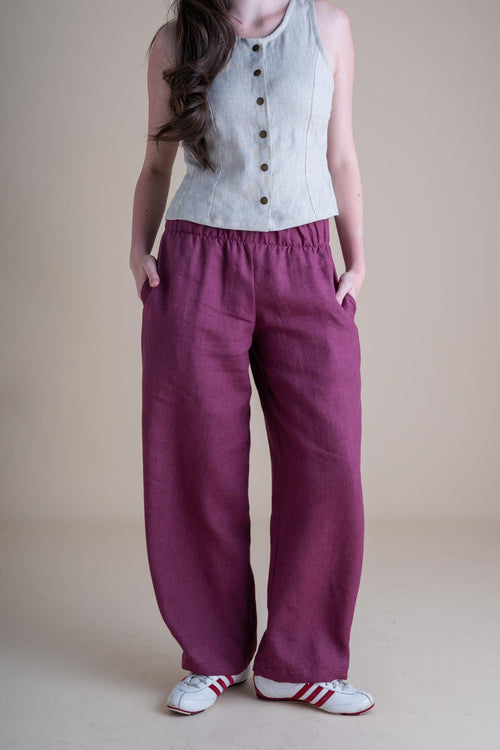 Conscious Clothing Crescent Moon Pants in Orchid - plus size pant, product view