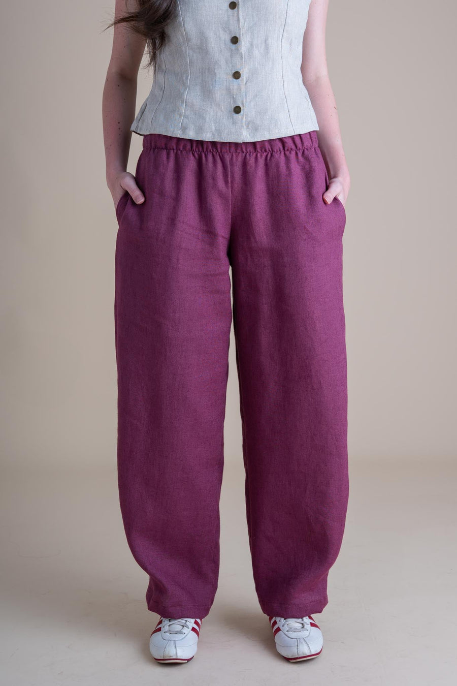 Conscious Clothing Crescent Moon Pants in Orchid - plus size pant, product view