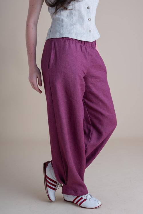 Conscious Clothing Crescent Moon Pants in Orchid - plus size pant, product view