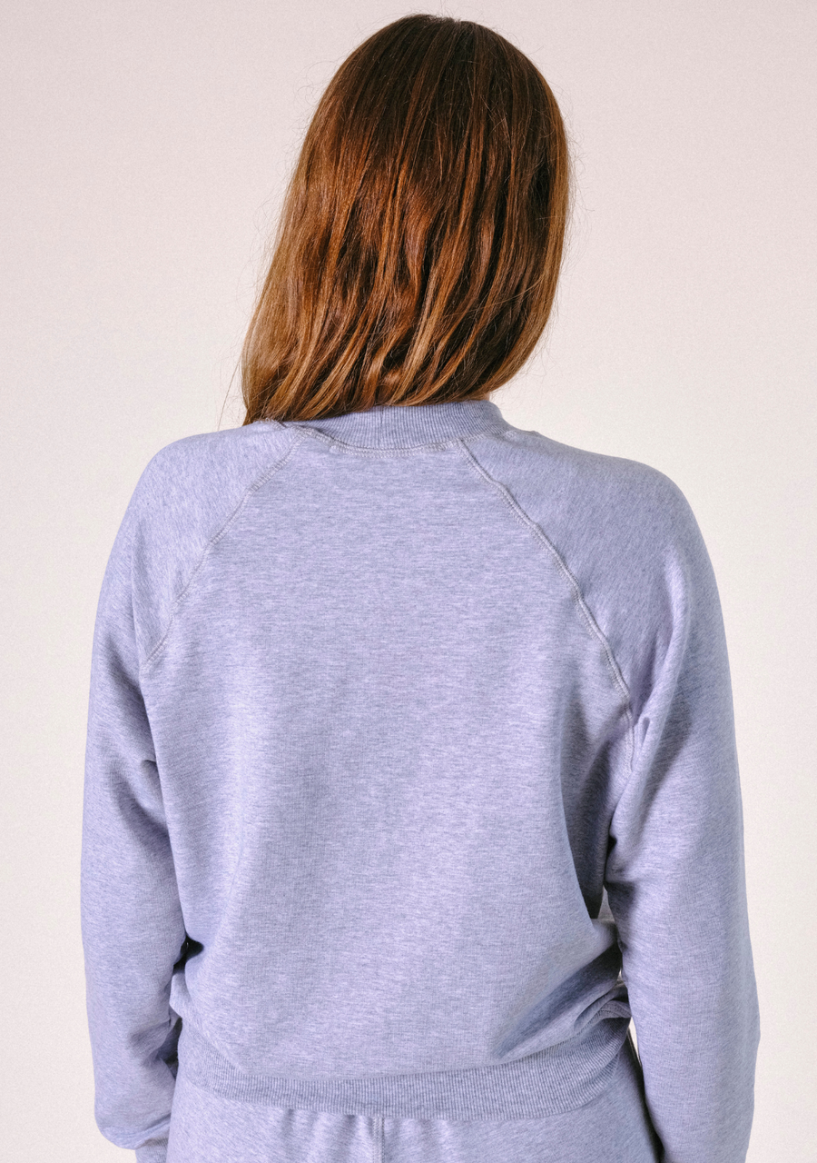 Poplinen Agnes Raglan Organic Cotton + Tencel™ Sweatshirt - Heather Gray - plus size garment, product view