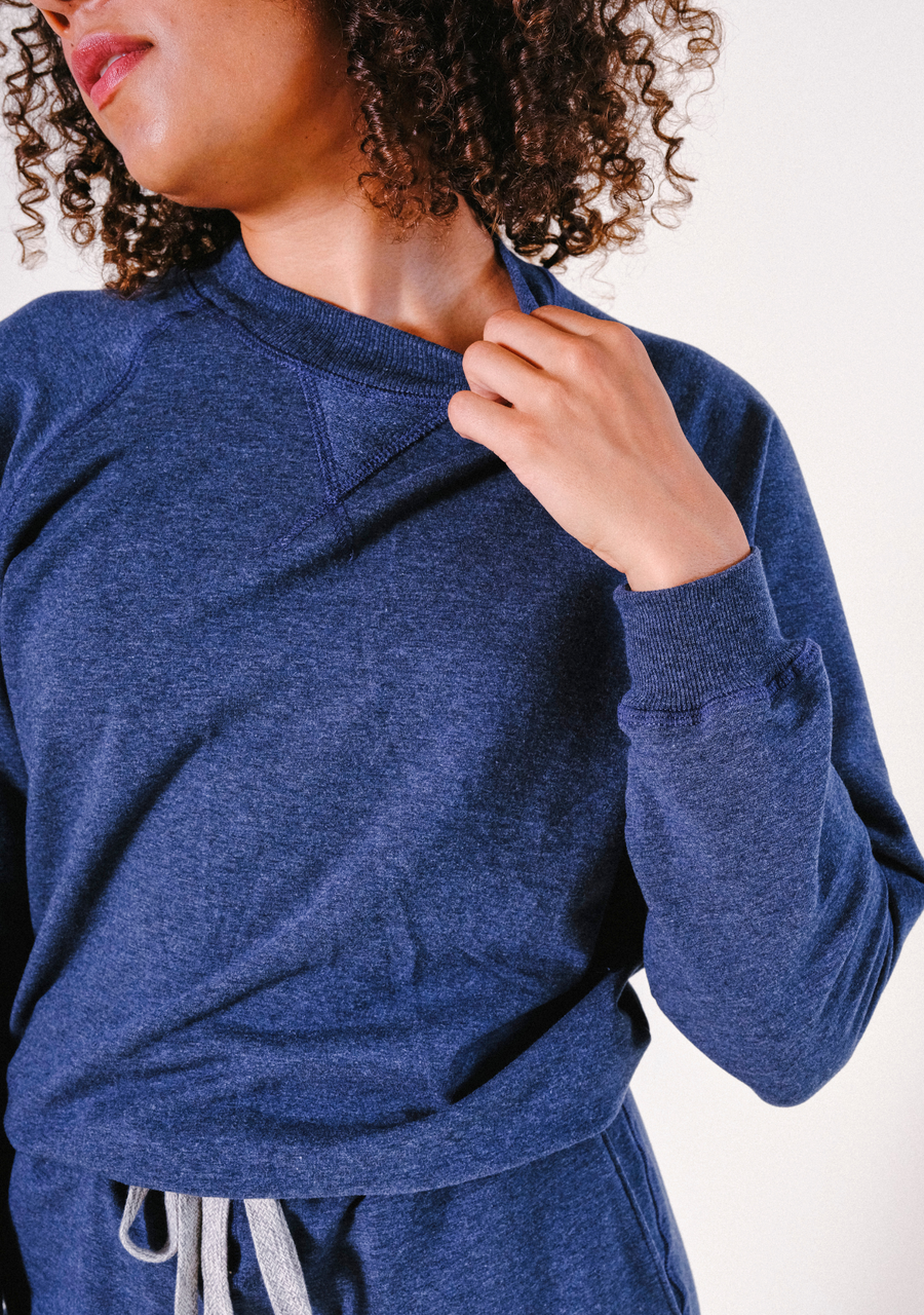 Agnes Raglan Organic Cotton + Tencel™ Sweatshirt - Heather Lake