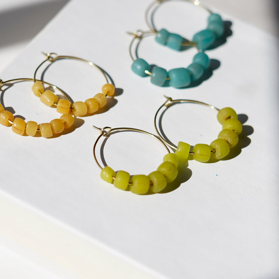 Sela Designs Lime Ellen Hoop Earrings - handcrafted earrings