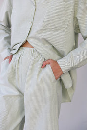 The Pinstripe Boxer Pant - Green