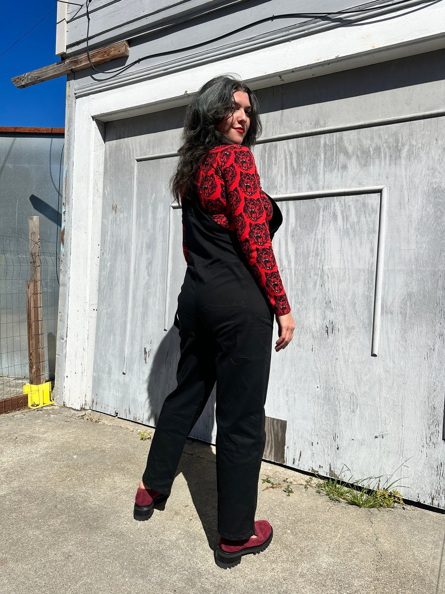 NOOWORKS Carpenter Overall Black - plus size garment, product view