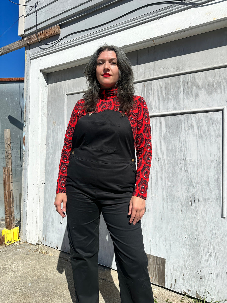 NOOWORKS Carpenter Overall Black - plus size garment, product view