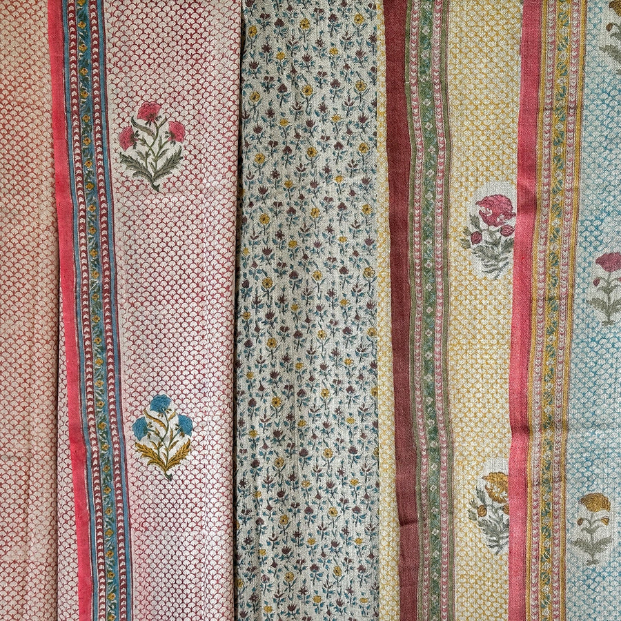 Fyoli Fyoli SANGANER Pashmina X Merino Block Printed Wrap - women's artisan accessory