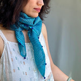 Fyoli Fyoli ANANDA Kota Silk Square Scarf in Lilac Grey - women's artisan scarf