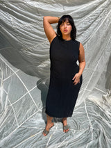 Jaya Pleated Dress- Reversible Polka Dot / Black