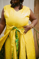 Besida Palm Yellow Reversible A-Line Dresses
