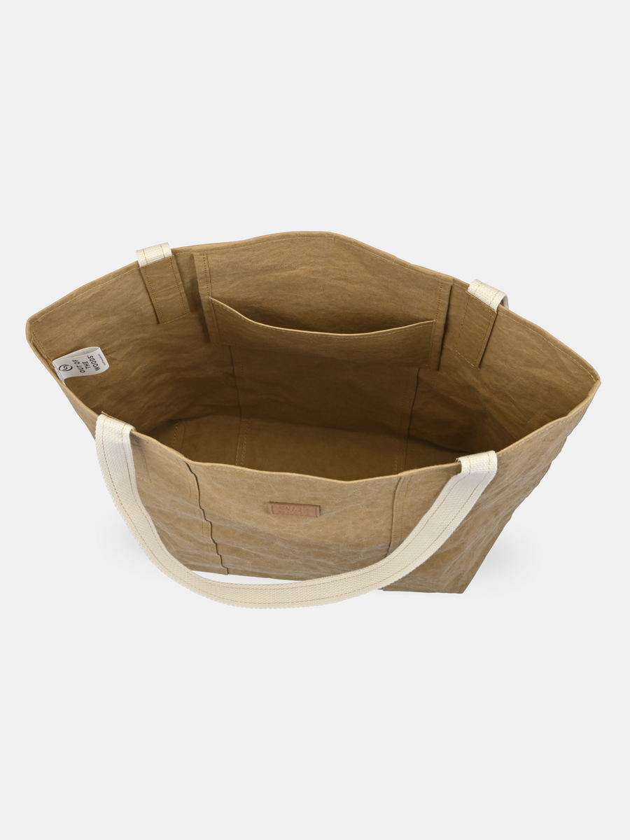 Out of the Woods Iconic Shopper with Inner Pocket - overhead view, premium designer bag