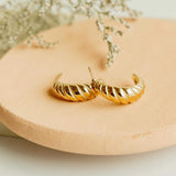 Sela Designs Gold Croissant Earrings - handcrafted earrings