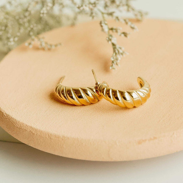Sela Designs Gold Croissant Earrings - handcrafted earrings