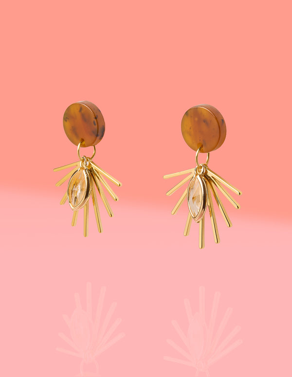 Tribeandtemple Sienna Starburst Celestial Dangles - dangle earrings