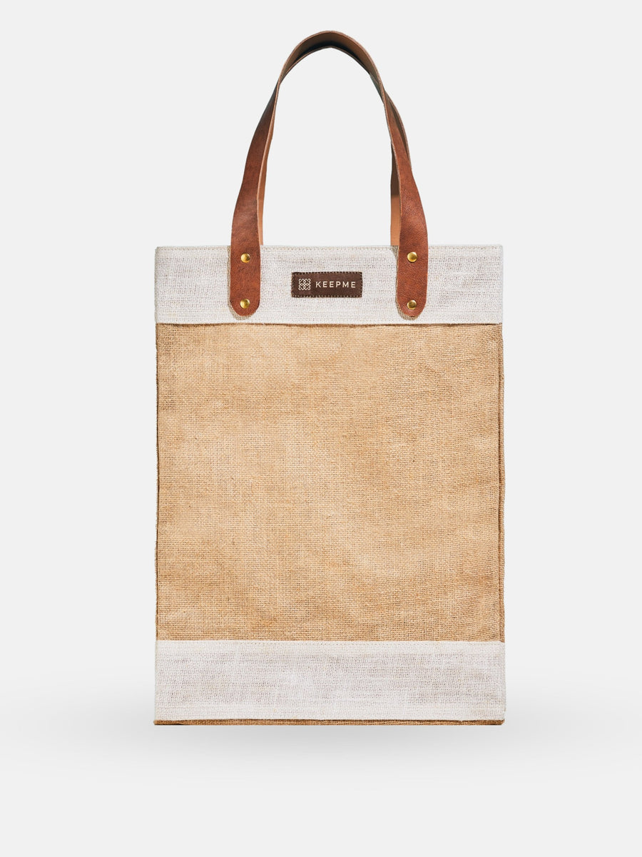 Out of the Woods Jute Tall Tote - premium designer bag