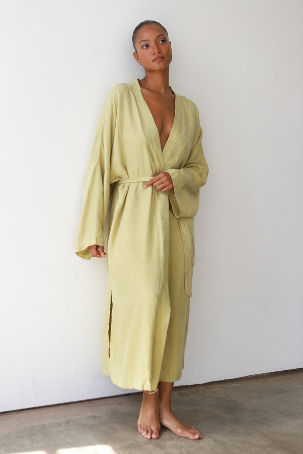 Be Idle The Long Robe - Tomatillo - plus size garment, product view