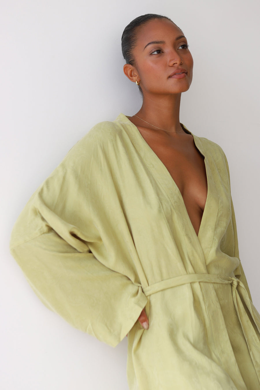 Be Idle The Long Robe - Tomatillo - plus size garment, product view
