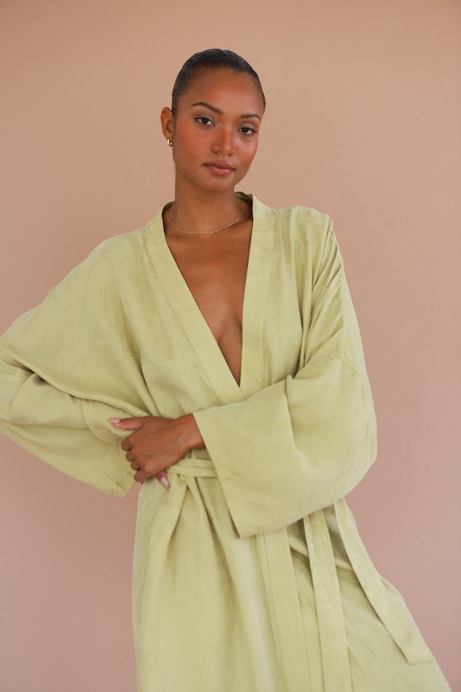 Be Idle The Long Robe - Tomatillo - plus size garment, product view