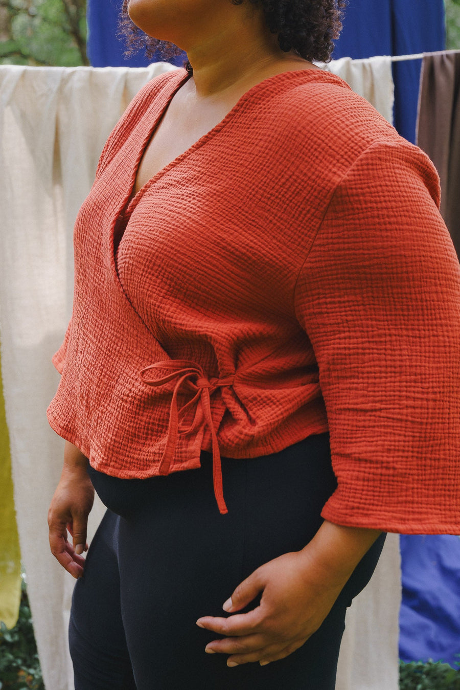 Conscious Clothing Artemis Top in Saffron - plus size top, product view