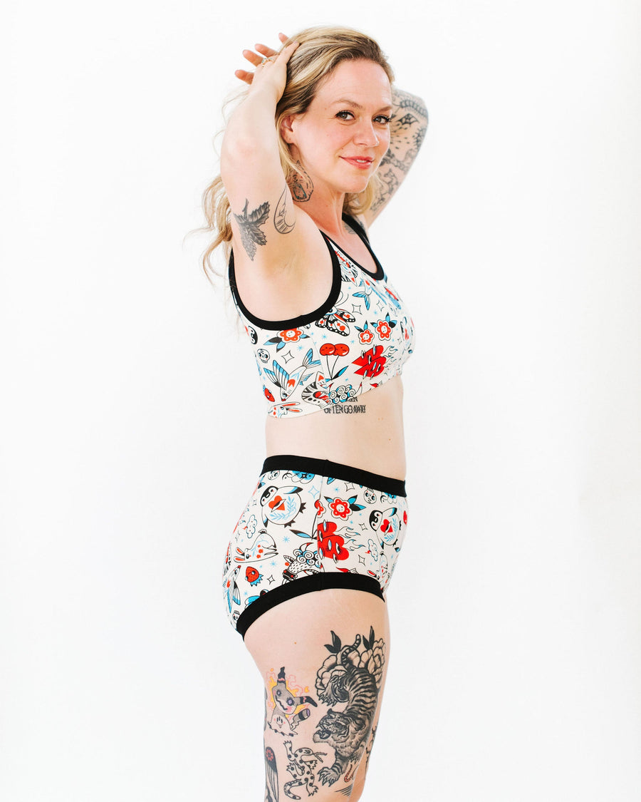 Thunderpants USA Longline Bra Inked Up - inclusive longline bra, product view