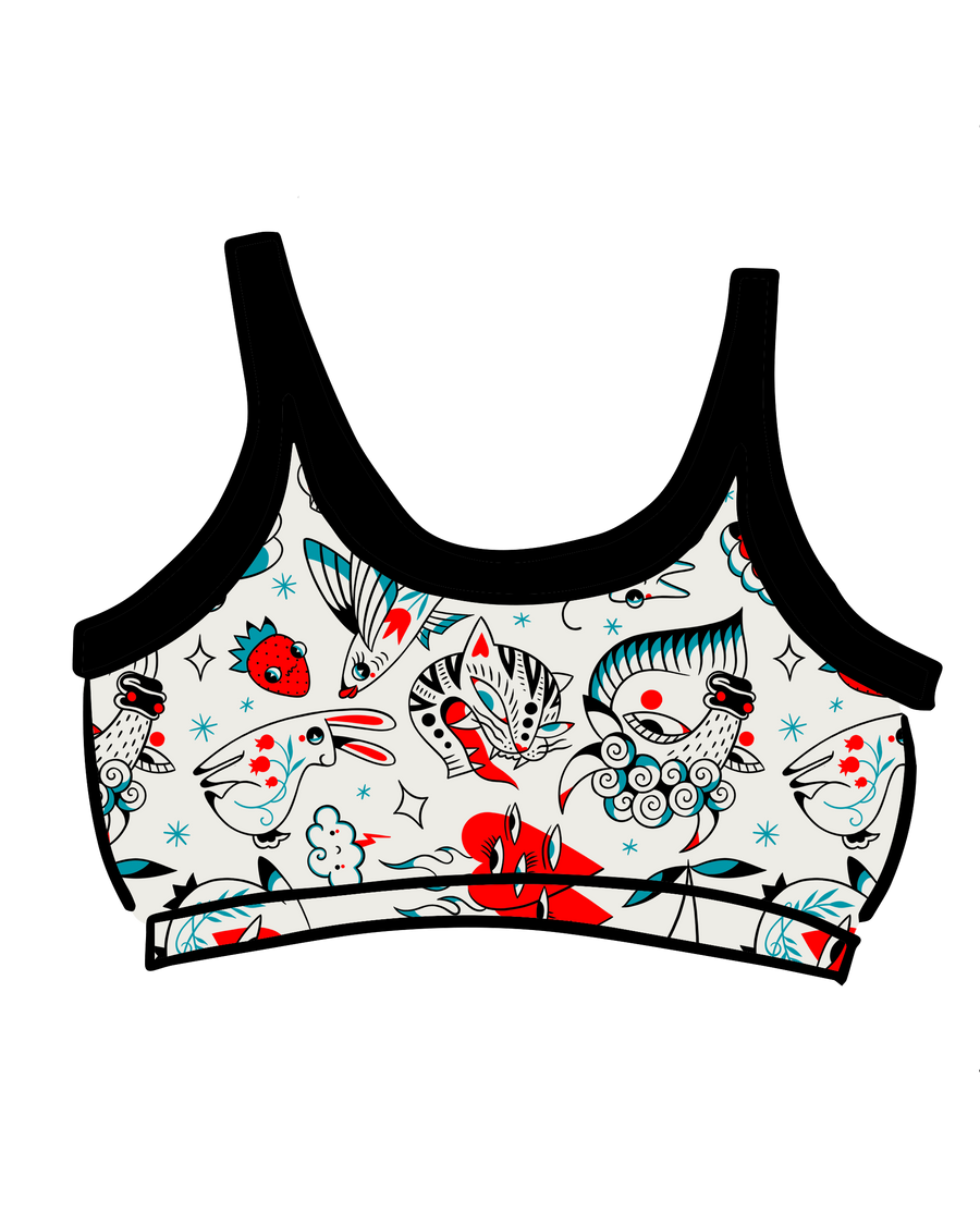 Thunderpants USA Longline Bra Inked Up - inclusive longline bra, product view