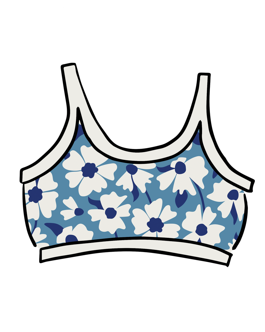 Thunderpants USA Longline Bra Moody Blooms - inclusive longline bra, product view
