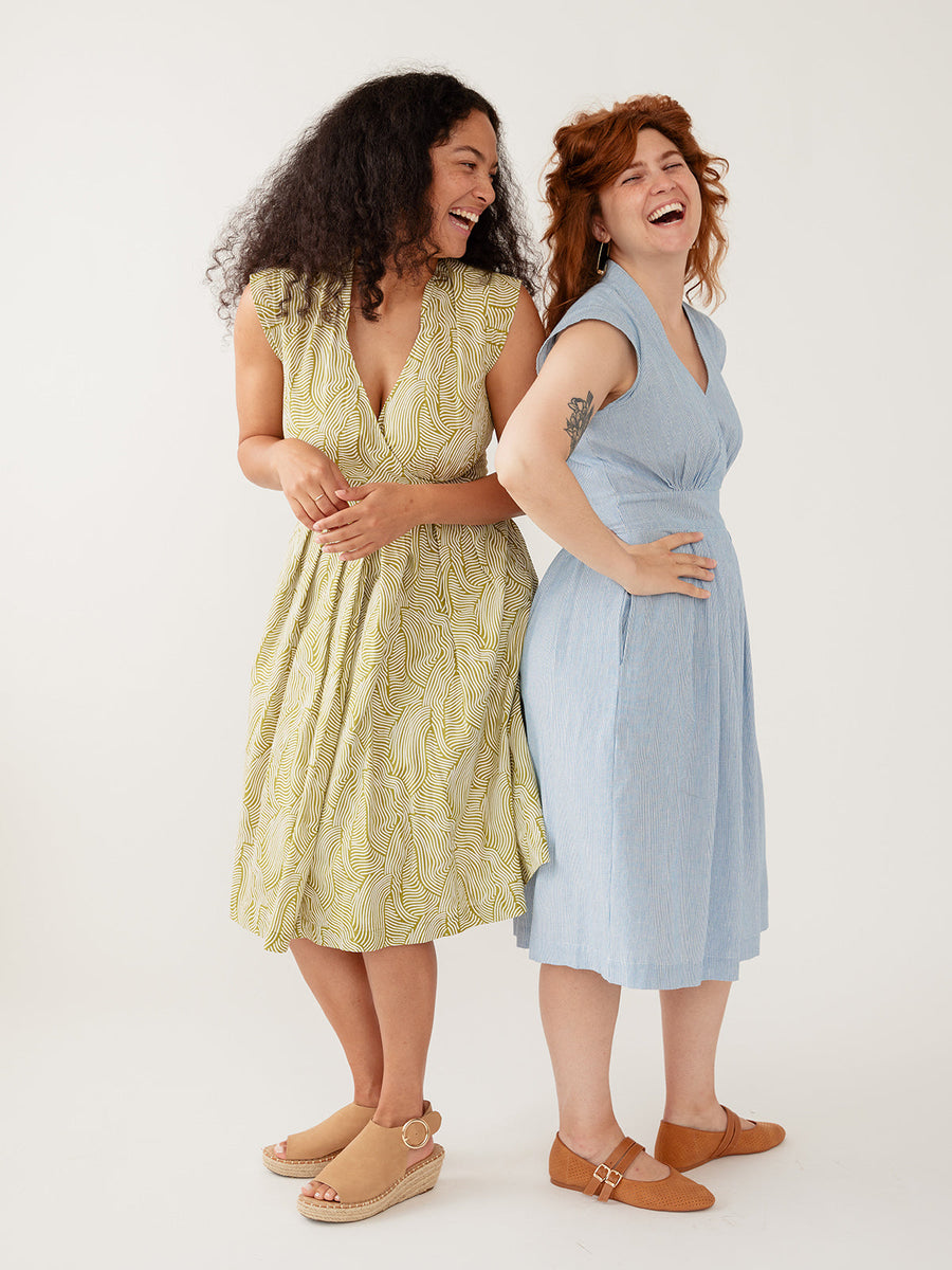 Mata Traders Lucille Dress - Waves Green - Size Inclusive women's clothing