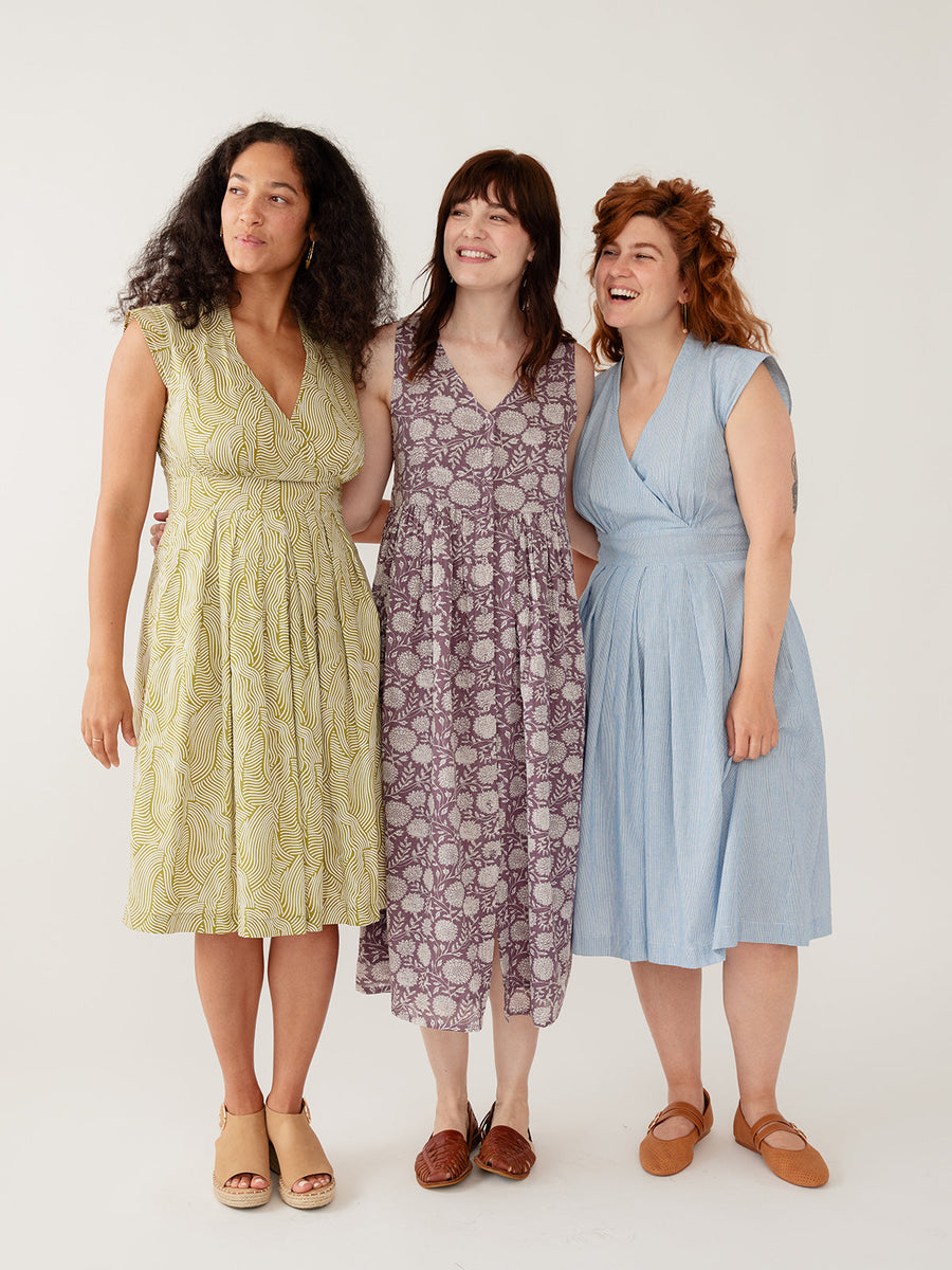 Mata Traders Lucille Dress - Waves Green - Size Inclusive women's clothing