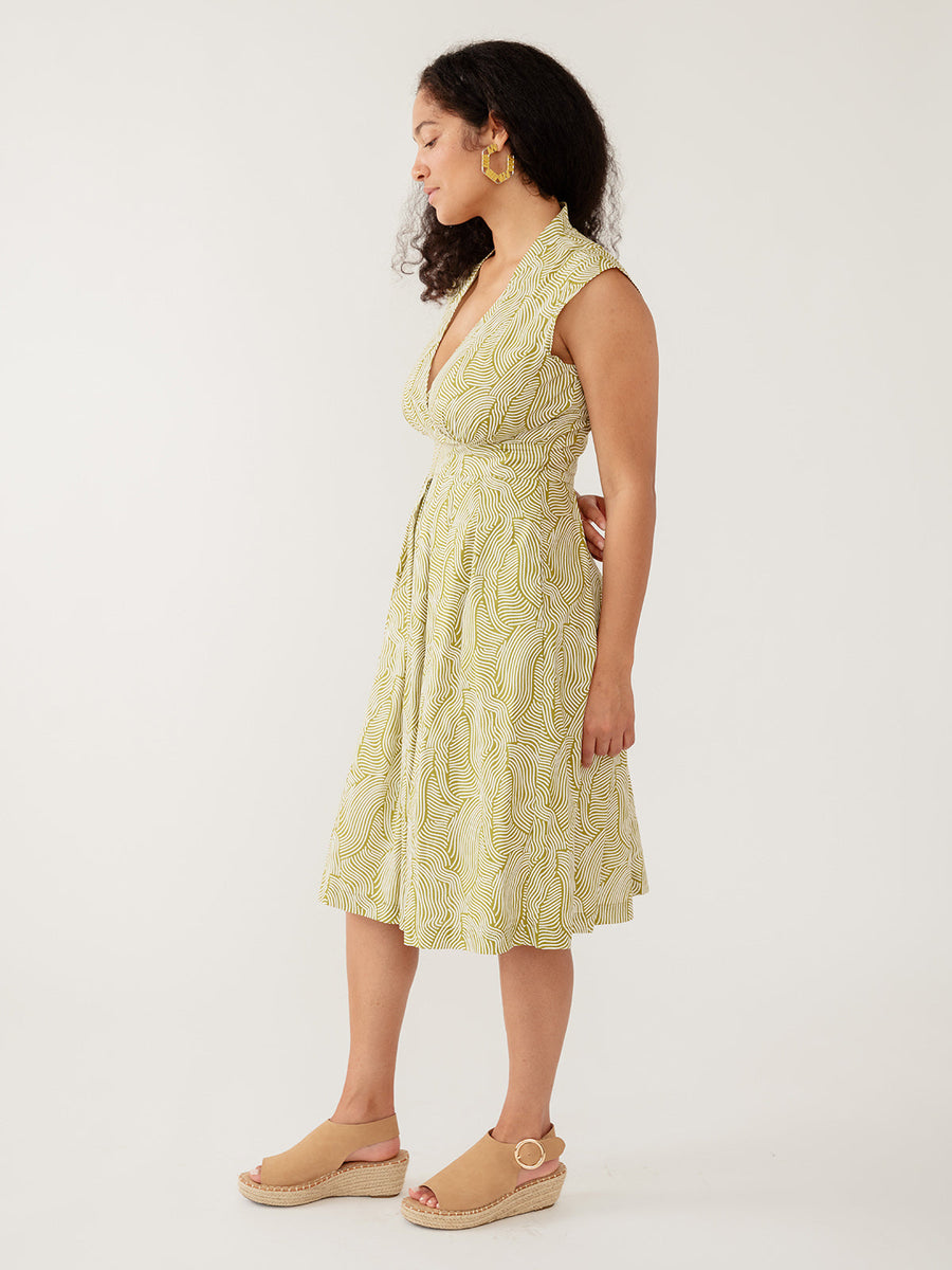 Mata Traders Lucille Dress - Waves Green - Size Inclusive women's clothing