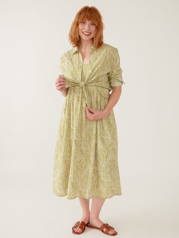 Mata Traders Mae Oversized Top in Waves Green - Women size inclusive  