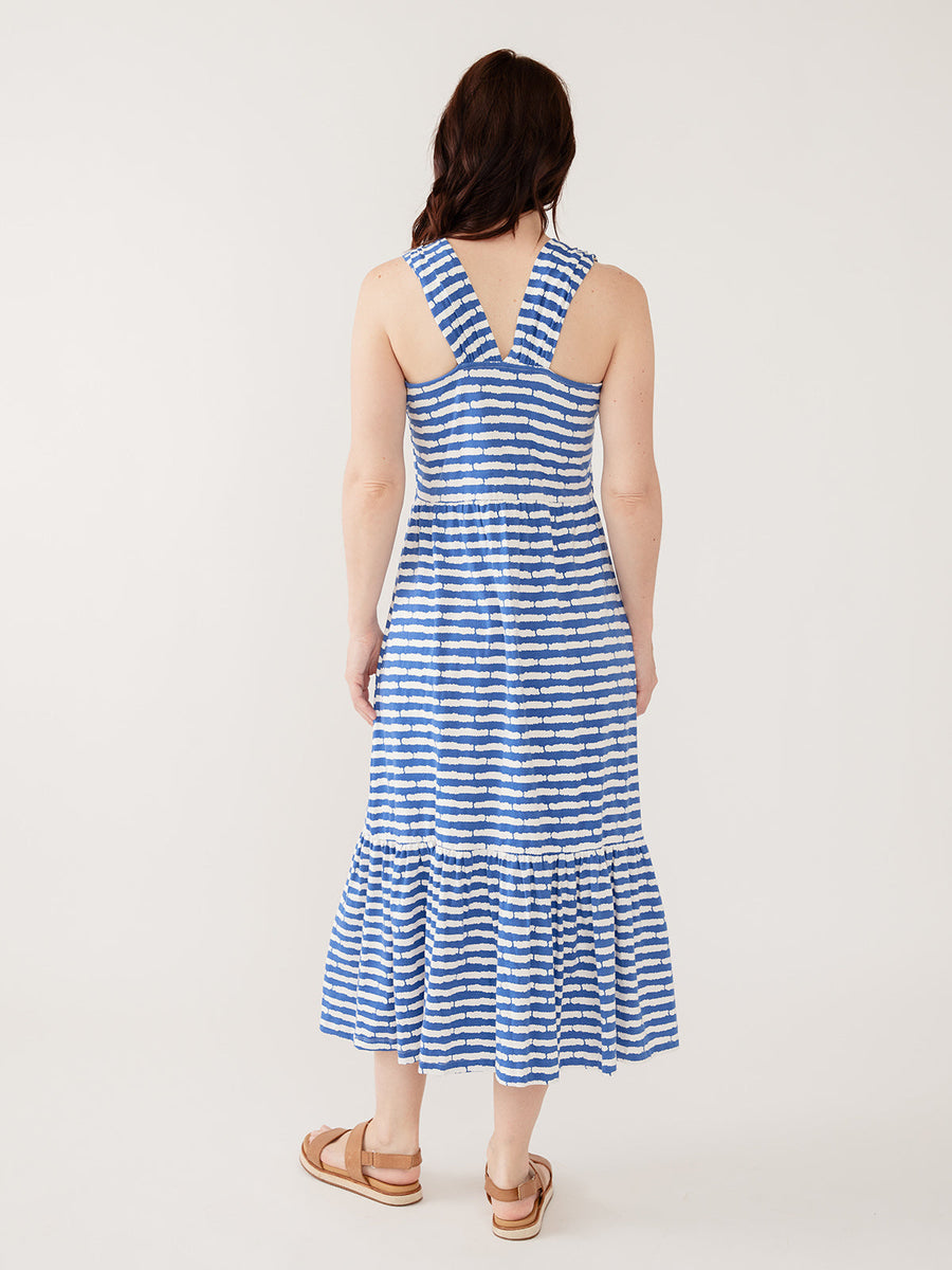 Mata Traders Opal Dress in Cobalt Split Stripe - Size Inclusive women's clothing