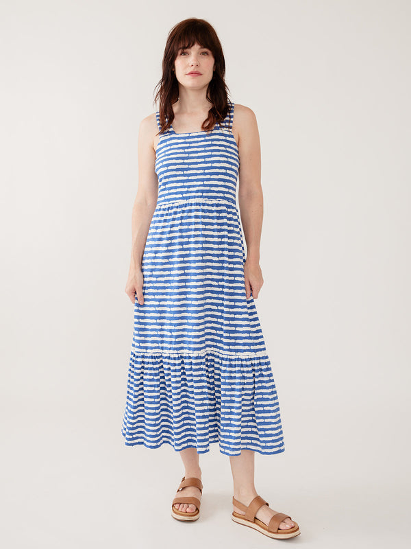 Mata Traders Opal Dress in Cobalt Split Stripe - Size Inclusive women's clothing