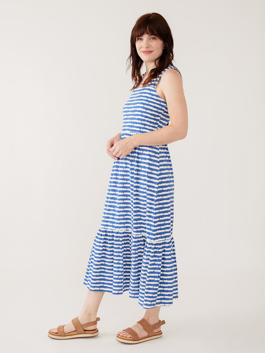 Mata Traders Opal Dress in Cobalt Split Stripe - Size Inclusive women's clothing