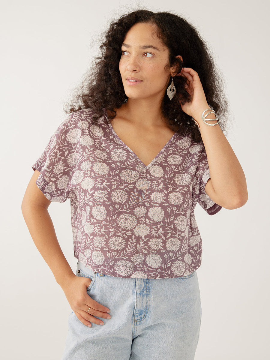 Mata Traders Riley V-Neck Dolman Top - French Lilac - Size Inclusive women's clothing