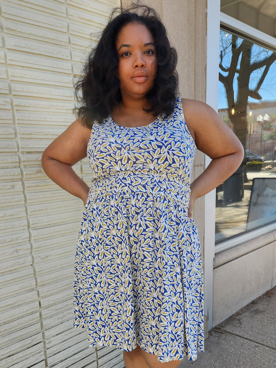 Mata Traders Asheville Dress - Fern Beats Blue - plus-size women's clothing