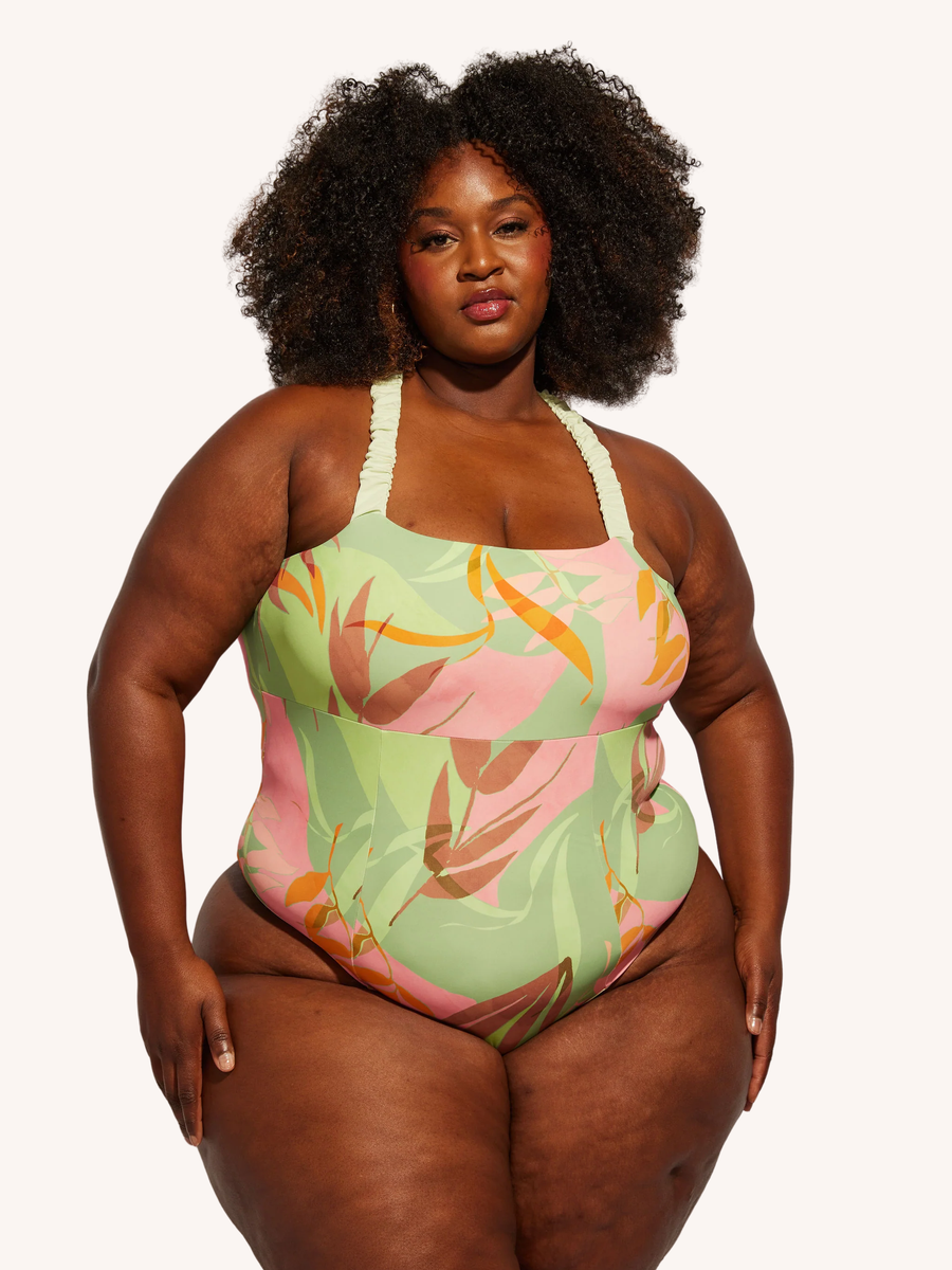 Nomads Swimwear Wave One Piece II in Birds of Paradise - size inclusive swimwear on size inclusive model, product view