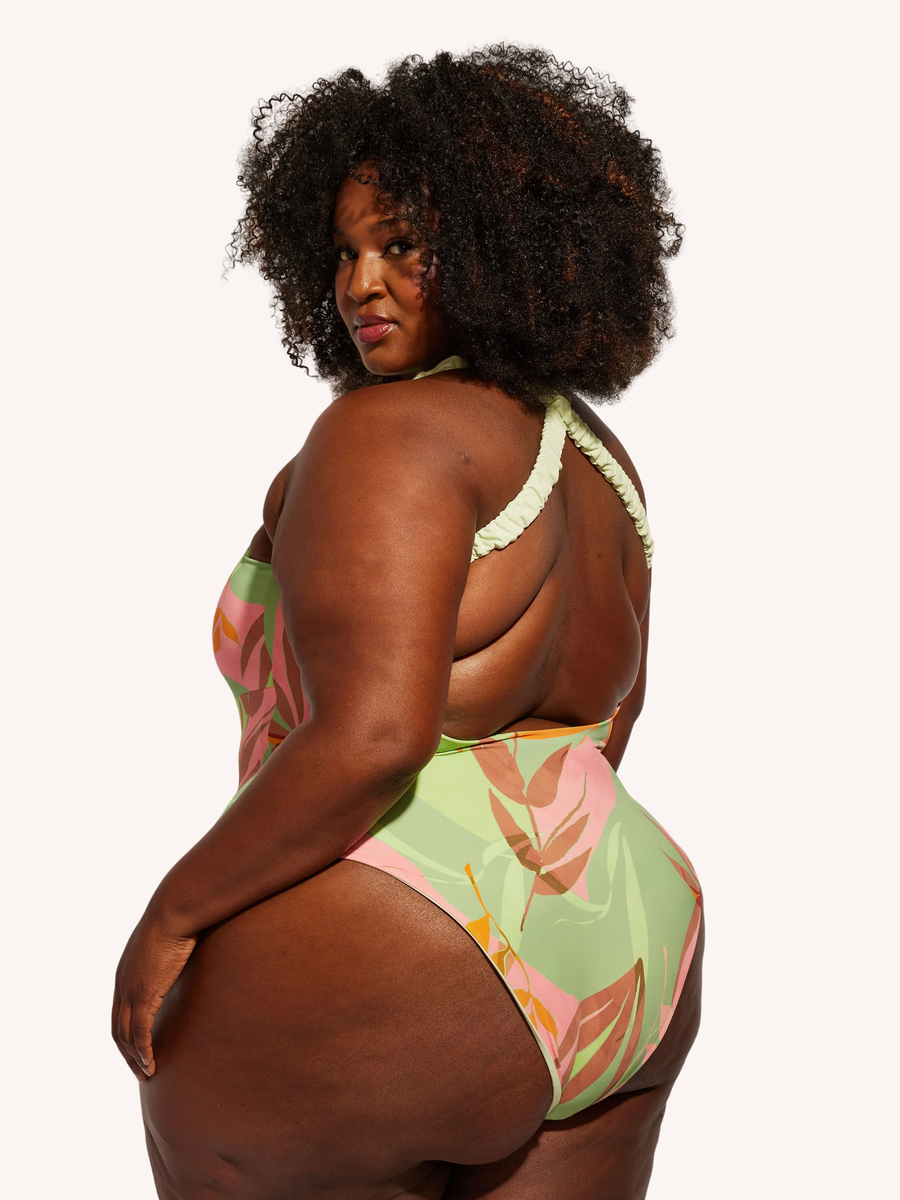 Nomads Swimwear Wave One Piece II in Birds of Paradise - size inclusive swimwear on size inclusive model, product view